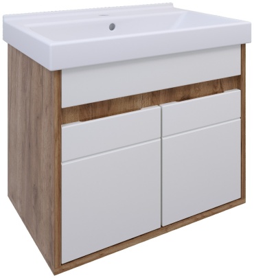 Тумба с раковиной AVK A2 ТН 2Д 700 К, 70x52x45 см, белый, золотой