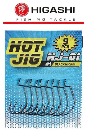 Крючок для рыбалки Higashi Hot Jig HJ-01 №3/0 Black nickel офсетный черный 6 шт