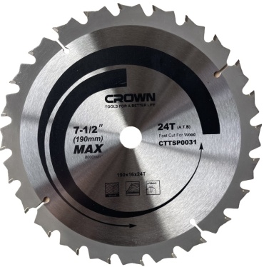 Пильный диск по дереву CROWN CTTSP0031, 190x16 мм, 24Т