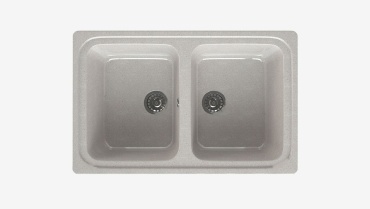 Кухонная мойка Maxstone MS-12 78х50х21 см, искусственный мрамор, тон бежевый