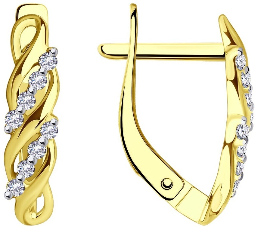 Серьги SOKOLOV EAR-SO-585-291667 вес 1.65 г золото, фианит