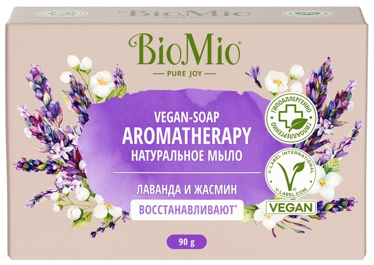 Кусковое мыло туалетное BioMio Aromatherapy Лаванда и жасмин 90 г