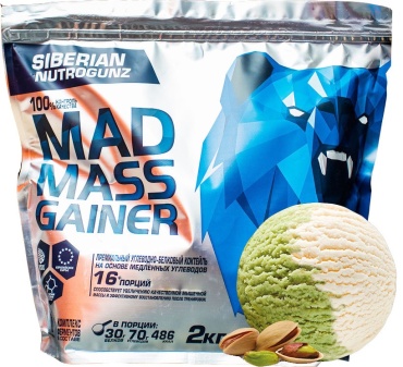 Гейнер Siberian Nutrogunz Mad Mass Gainer 2000 г Фисташки 2000 г