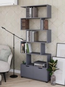 Стеллаж напольный Ricoo, 71x22.6x176.5 см, серый, графит