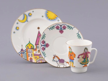 Кофейная пара Императорский Фарфор Конек Горбунок, 165 мл, костяной фарфор, 1 шт.