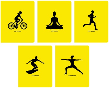 Китай TOTAL YELLOW. Sport time, 48 листов, А5, разметка клетка, мягкая обложка