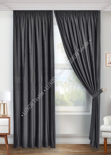 Портьеры LUXOR Textile 200x270 см 2 шт, велюр, графит