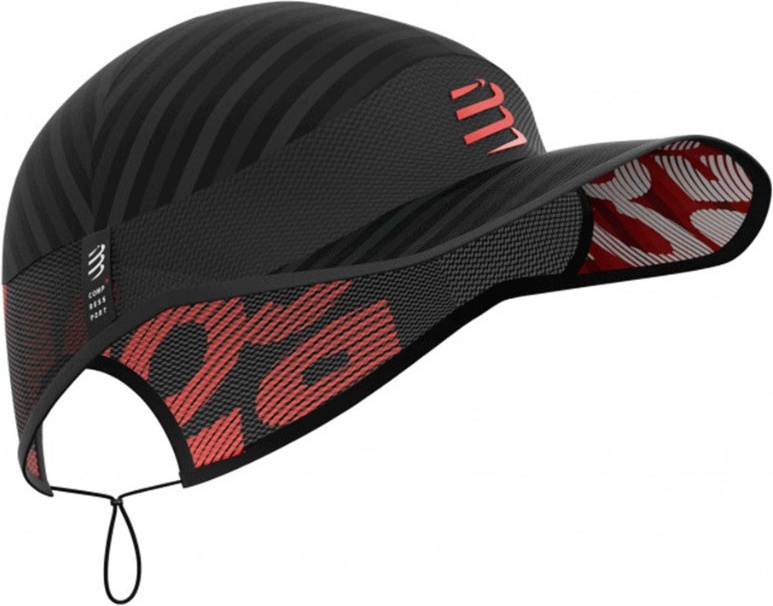 Кепка Compressport размер универсальный, черный, красный