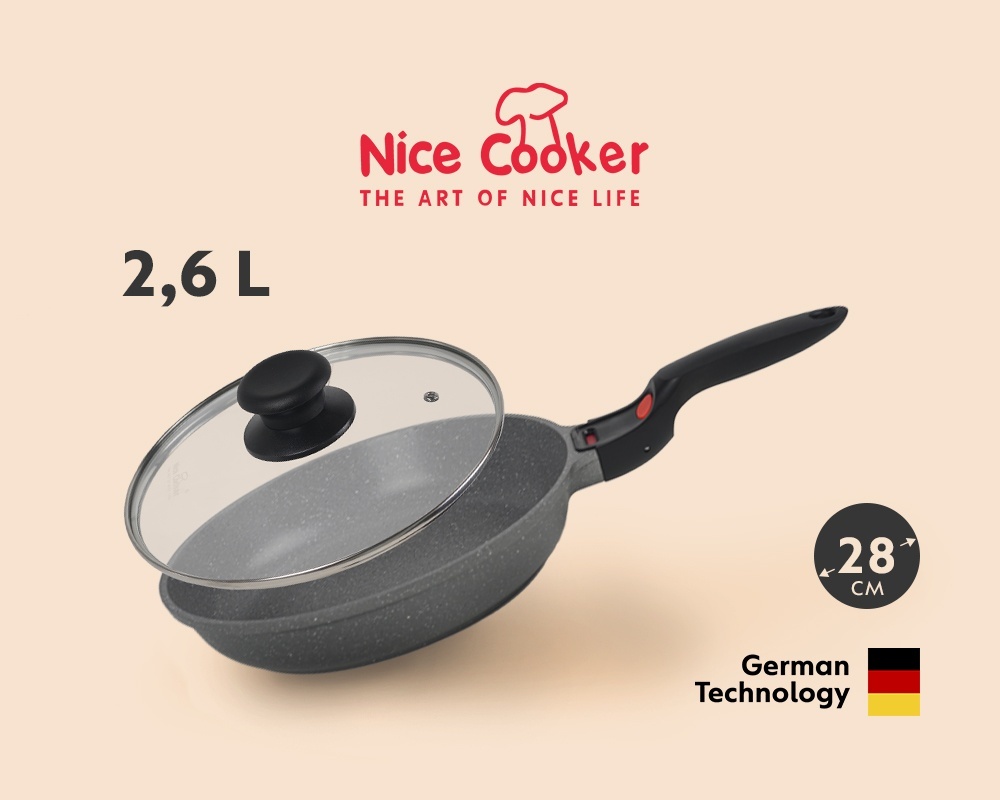 Сковорода Nice Cooker Goose Series 28 см с антипригарным покрытием, алюминий