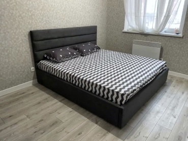 Кровать SM Horizon односпальная, 90x200 см (с матрасом, подъёмный механизм) черный, мультиколор