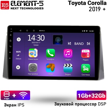 Element-5 Simple Toyota Corolla 2019 1Gb+32Gb + камера заднего вида CZ1
