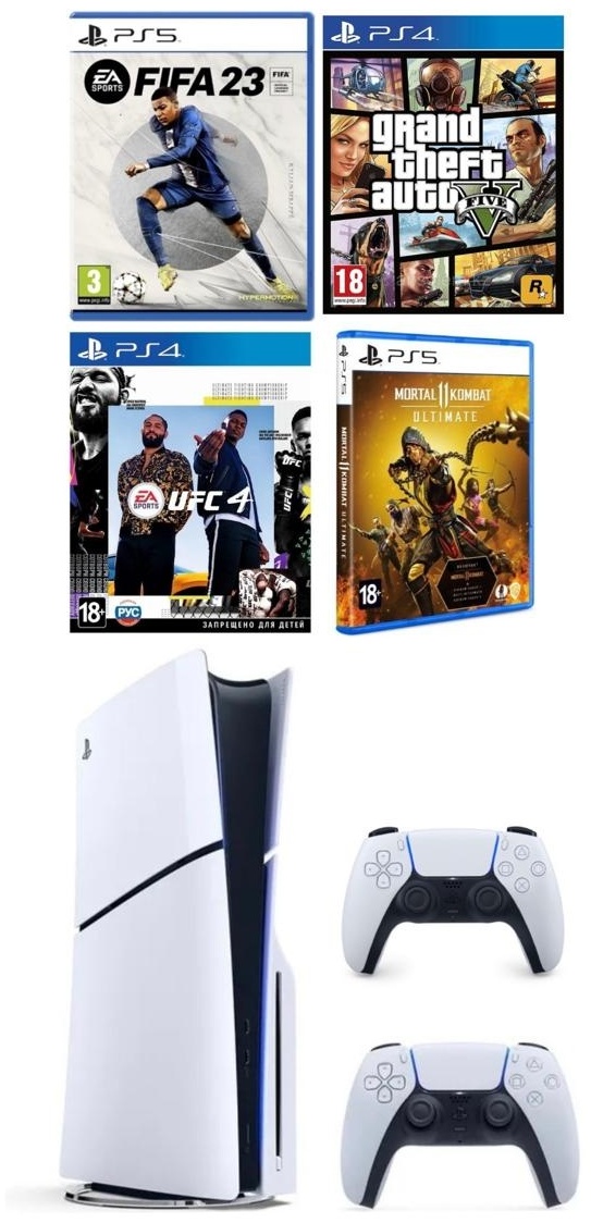 Купить Игровая приставка Sony PlayStation 5 Slim + геймпад + Mortal ...