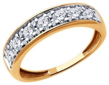 Diamant 51-110-01854-1_17 размер 17 вес 2.58 г золото, фианит