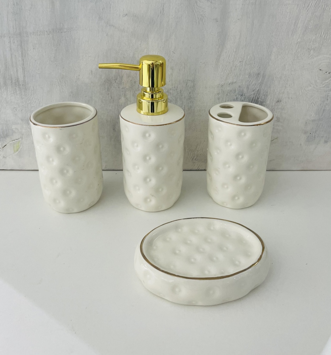 Мыльница White/gold1306 4 шт, фарфор