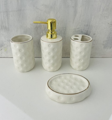 Мыльница White/gold1306 4 шт, фарфор