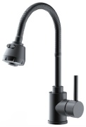Смеситель с гибким изливом Frap F40993-6, нержавеющая сталь, цвет черный