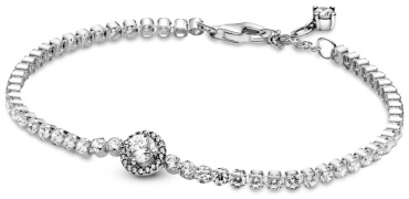 PANDORA теннисный «Сверкающий ореол» 599416C01-16 длина 16 см, вес 2.85 г серебро, плетение отсутствует