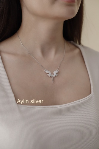 Колье Aylin silver F200 длина 45 см вес 5 г серебро, фианит