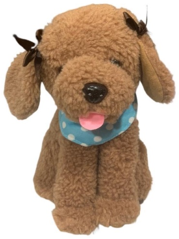 Мягкая игрушка A KA XIONG TOYS Собака, высота 25 см, коричневый