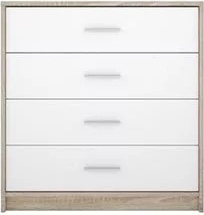 Комод BRW Непо КОМ4S, 80x33.5x83.5 см, белый, коричневый