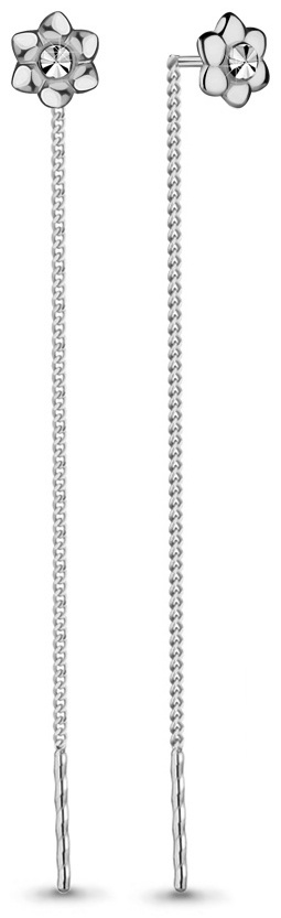 Серьги-цепочки AQUAMARINE 30798 вес 0.92 г серебро, без вставок