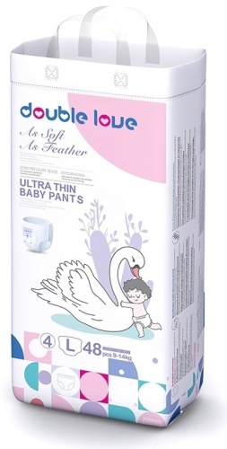 Подгузники-трусики Double love L, 48 шт