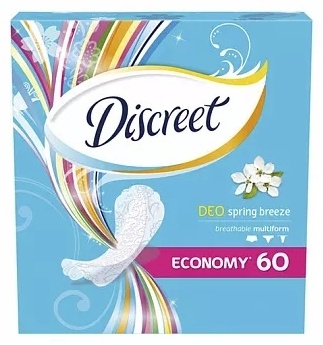 Discreet прокладки ежедневные Deo Spring Breeze Breathable Multiform economy 60 шт
