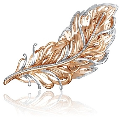 Брошь PLATINA 04-0193-00-000-1110-48 вес 4.09 г золото, без вставок