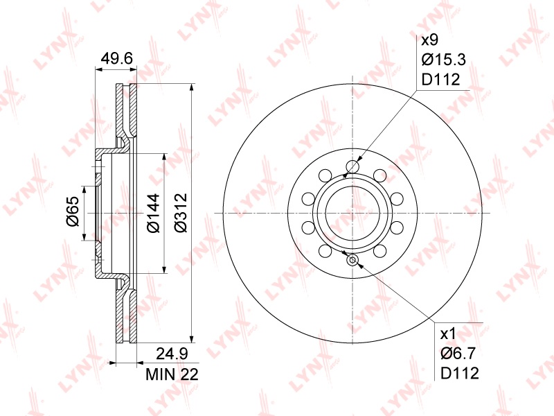 Диски LYNXauto передние BN1202