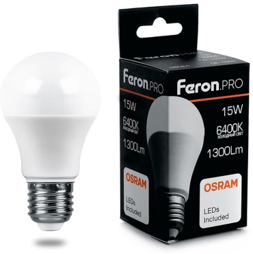 Feron 15W E27, светодиодная, холодный белый
