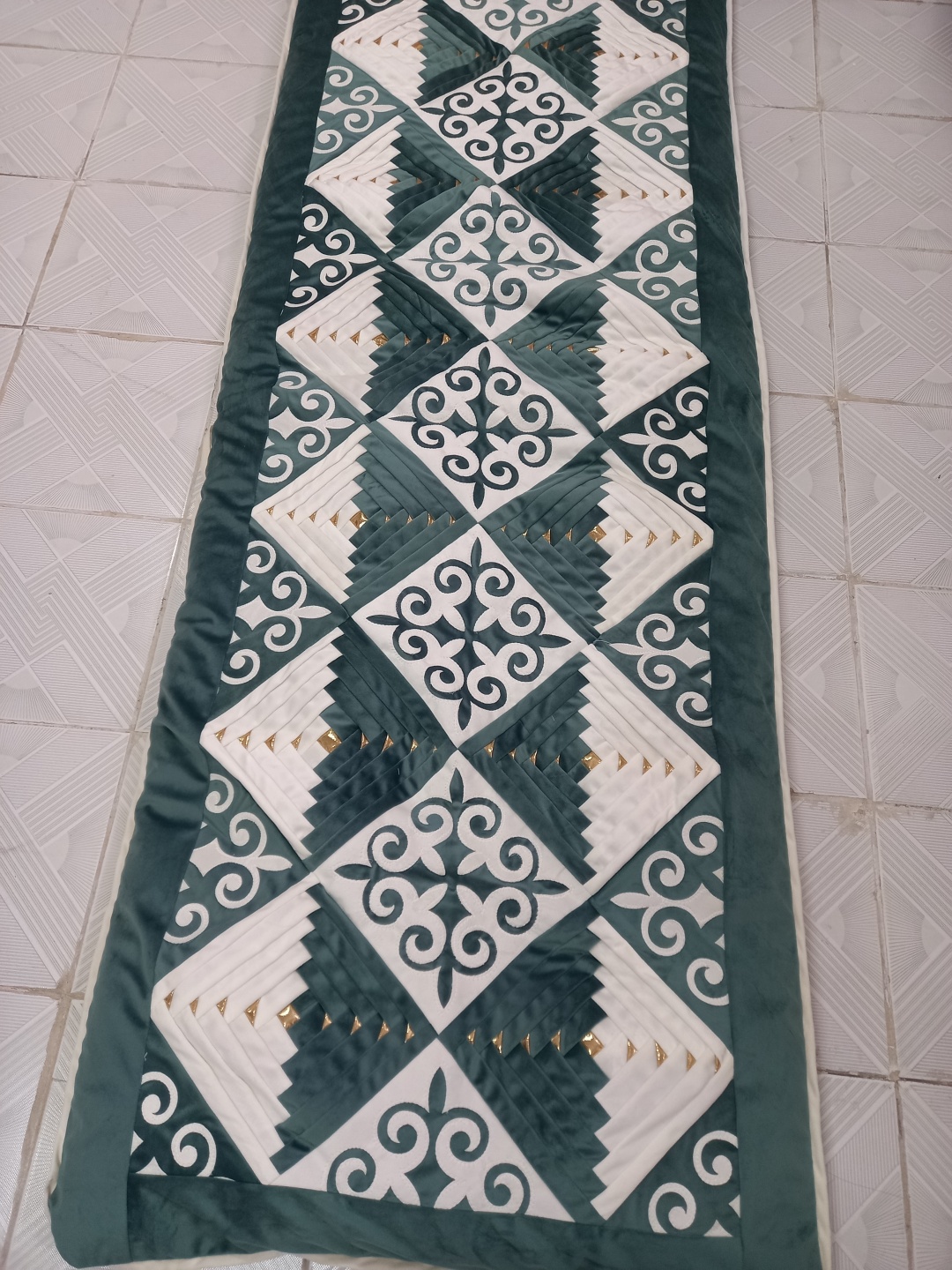 Курак корпе корпе 230x80 см, хлопок, зеленый, белый