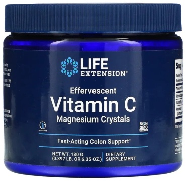 Life Extension Effervescent Vitamin C, Magnesium Crystals порошок 180