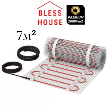 BLESS HOUSE нагревательный мат 1400 Вт, обогрев до 7 кв. м
