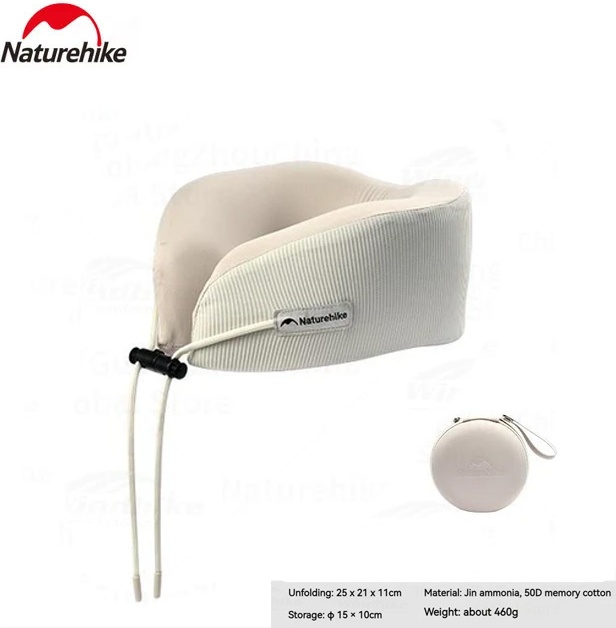 Ортопедическая подушка для шеи Naturehike 22x25 см, пена с эффектом памяти
