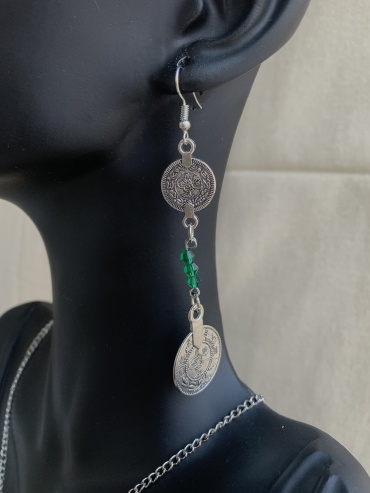 Серьги MAGMA collection мельхиор, кристалл