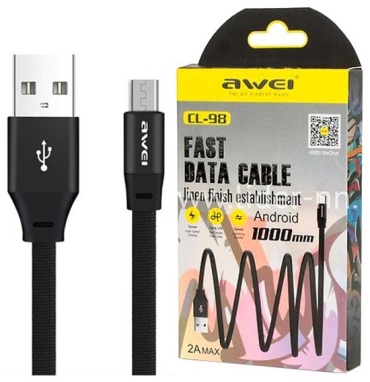 Кабель Awei micro-USB 2.0 (M), 1 м, CL-98 Micro USB черный