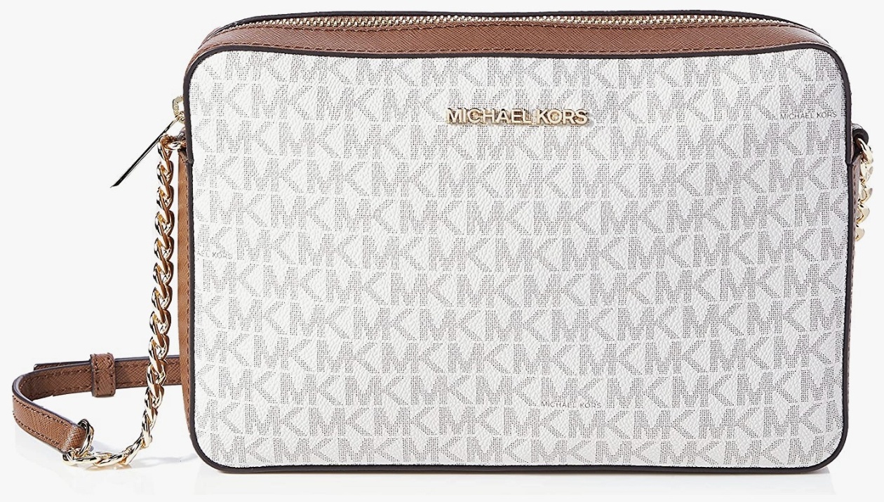 Сумка кросс-боди Michael Kors натуральная кожа бежевый, коричневый