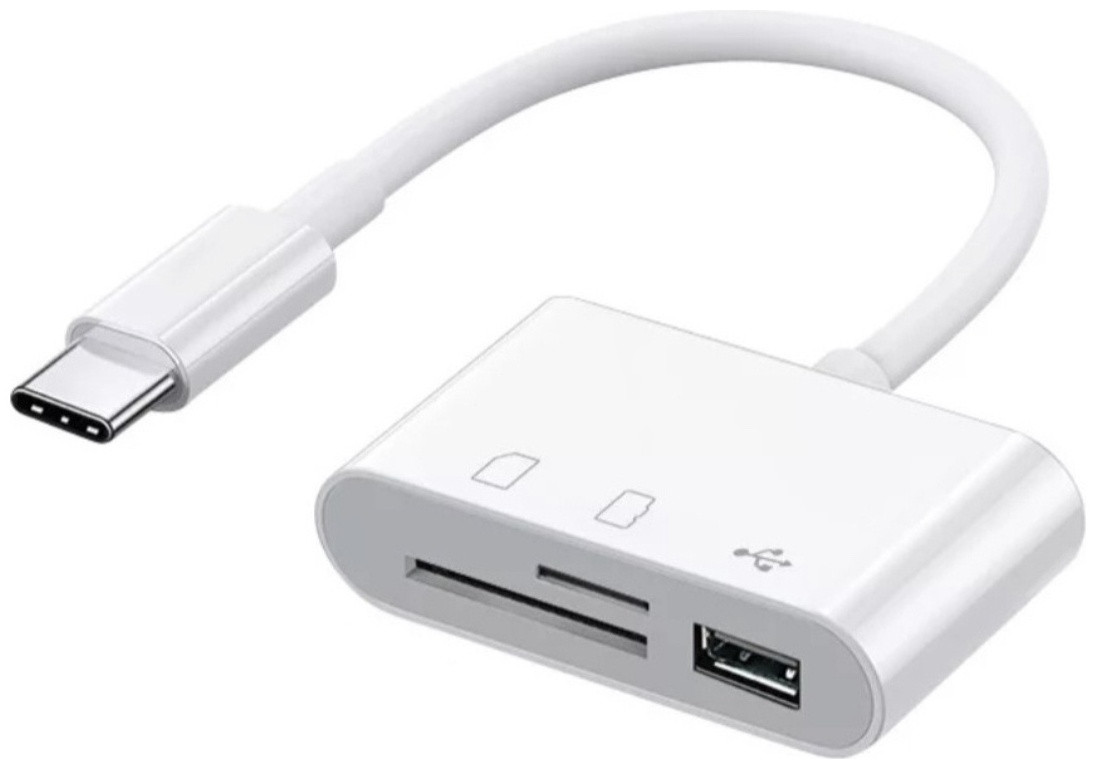 Картридер L01 USB Type-C для SD, microSD, USB 2.0