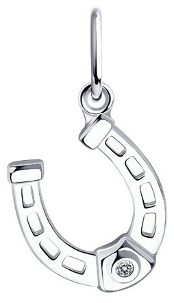 Подвеска Diamant 94-130-01083-1 вес 0.65 г серебро, фианит