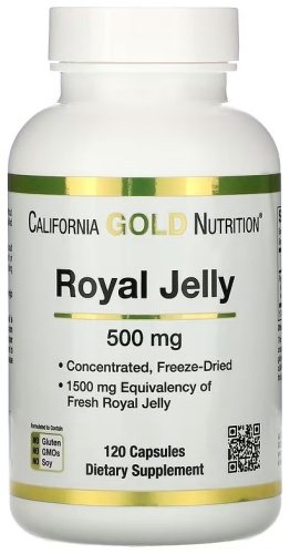 California Gold Nutrition БАД Royal Jelly, Concentrated & Freeze Dried, 500 mg 120 капсул