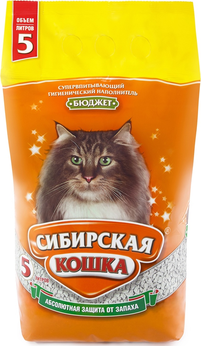 Купить Наполнитель Сибирская Кошка Бюджет впитывающий 5 л в Алматы ...