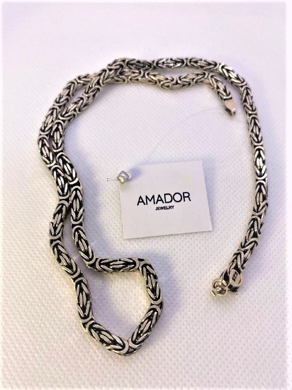 Amador 20000087645 длина 60 см, вес 30 г серебро, плетение лисий хвост