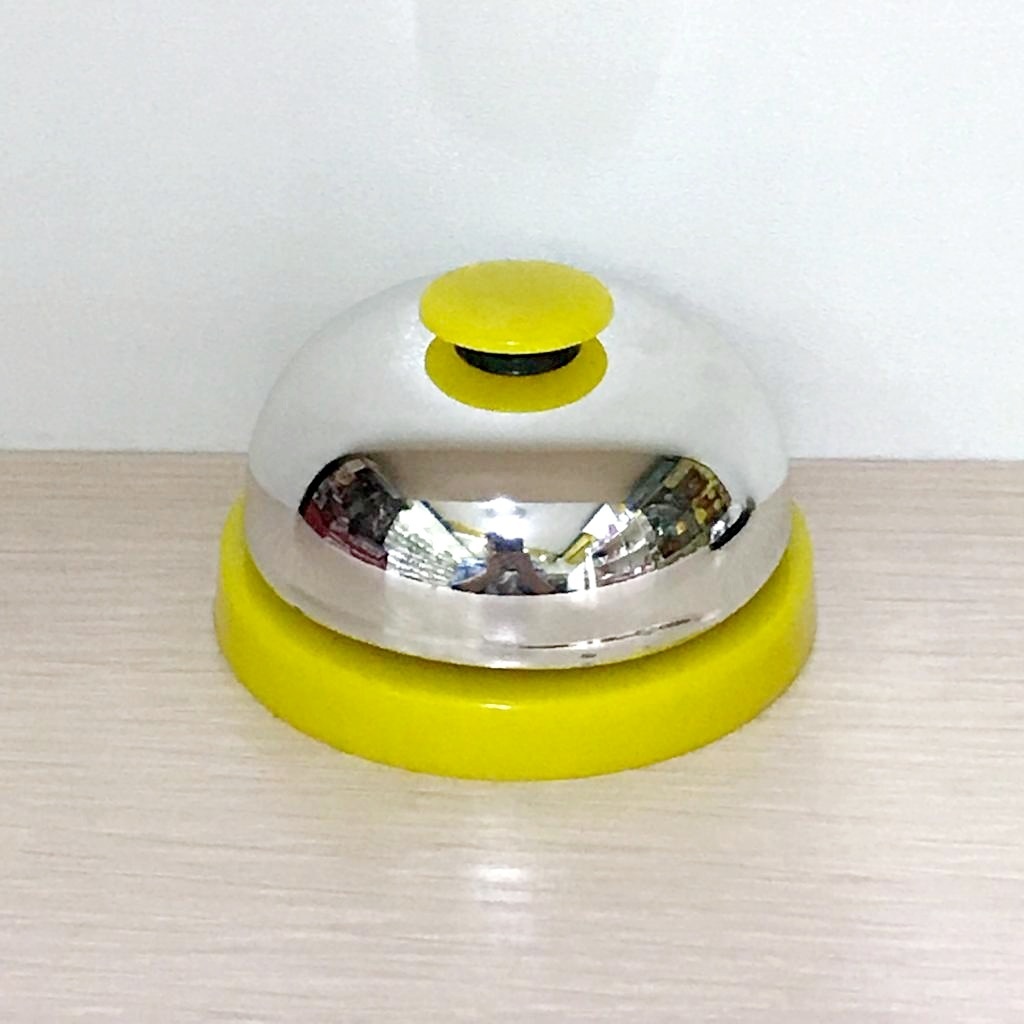 Звонок настольный Ring-ring 4.5х7.5 см желтый металл