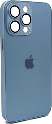 Чехол GLASS для Apple iPhone 14 Pro Max голубой