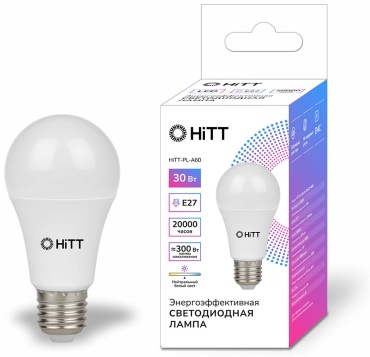 HITT 30W E27, светодиодная, холодный белый