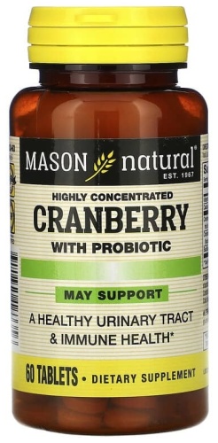 Mason Natural БАД Cranberry with Probiotic, Highly Concentrated 60 таблеток