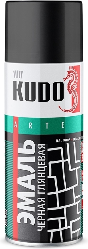 Kudo эмаль универсальная 3P тон черный, 520 мл