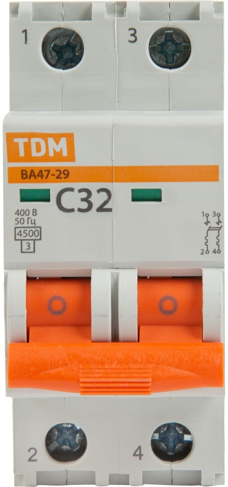 Купить TDM ELECTRIC автоматический выключатель ВА47-29 2Р 32А 4,5кА х ...