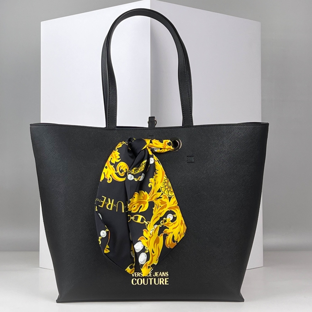 Сумка шоппер Versace экокожа черный