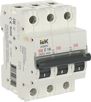 IEK автоматический выключатель ARMAT M06N 3P C 16А 16 A